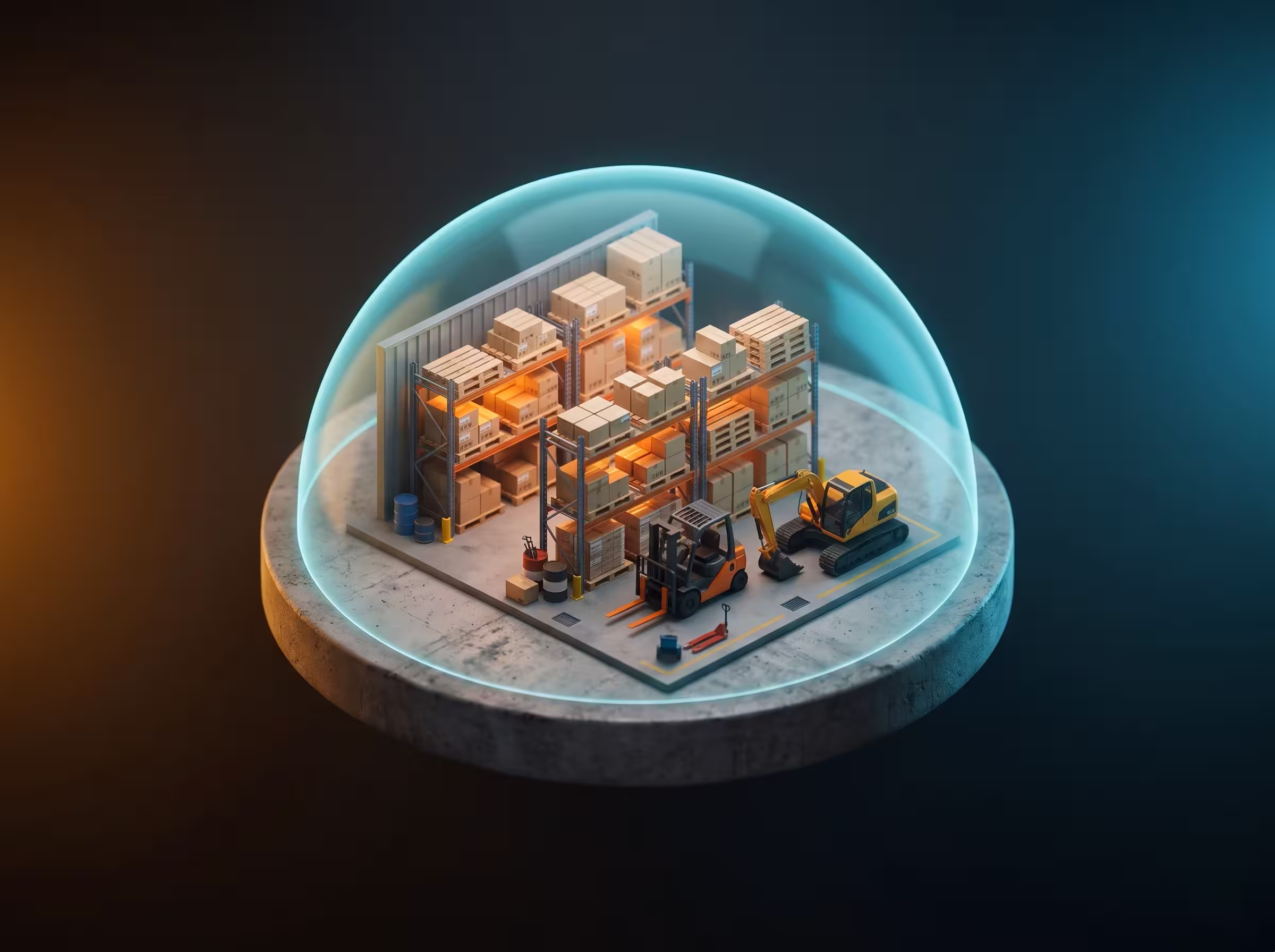 Instalações, maquinário e mercadoria de uma empresa protegida